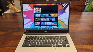 Acer Chromebook on table open